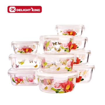 Borosilicate Glass Food Container with Customized Decal